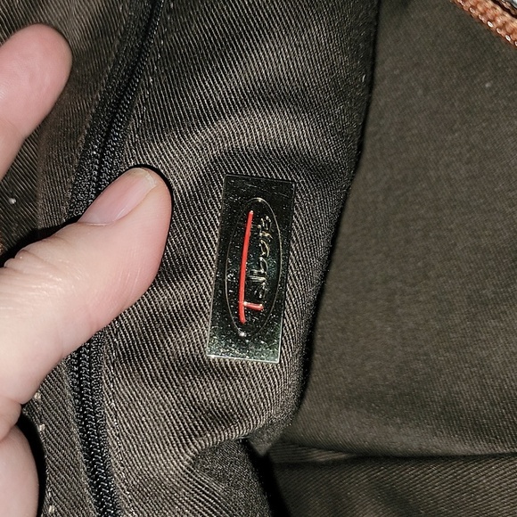 Talbots Two-tone Brown Leather Hobo Shoulder Bag - Picture 5 of 8